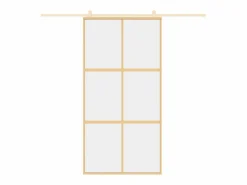 Puerta corredera dorada de vidrio ESG transparente y aluminio ES827137 Dorado Clearance