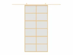 Puerta corredera dorada de vidrio ESG esmerilado y aluminio ES115497^ Hot