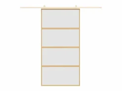 Puerta corredera dorada de vidrio ESG esmerilado y aluminio ES734672^ Hot