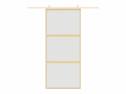 Puerta corredera dorada vidrio ESG esmerilado aluminio 90x205cm ES784621^ Clearance
