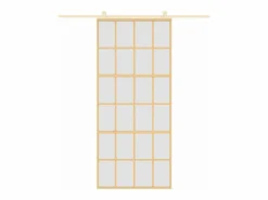 Puerta corredera dorada vidrio ESG esmerilado aluminio 90x205cm ES114767^ Sale