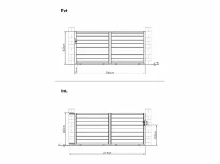 EXPERTLAND Portón|Puerta corredera eléctrica de aluminio perforado L374 x H165 cm antracita PRIMO