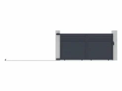 EXPERTLAND Puerta corredera eléctrica de aluminio con lamas L374 x H180 cm antracita - VIAZO Gris antracita Online