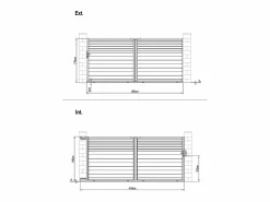 EXPERTLAND Puerta corredera eléctrica de aluminio con lamas L416 x H180 cm antracita - VIAZO Gris antracita New