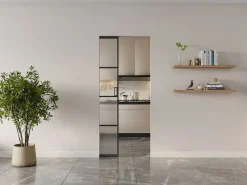 Puerta corredera empotrable vidrio templado mate y aluminio Alt. 205 x L93 cm SINCA II^Vente-unique