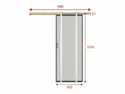 Vente-unique Puerta Corredera|Puerta corredera empotrable - cristal templado esmerilado - Alt. 205 x L93 cm - LINCI II