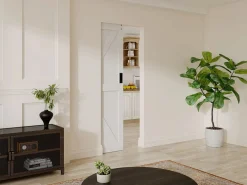 Vente-unique Puerta Corredera|Puerta corredera empotrada en madera y MDF - - Alt. 205 x 83 cm - NEFARA