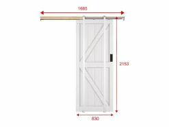 Vente-unique Puerta Corredera|Puerta corredera empotrada en madera y MDF - - Alt. 205 x 83 cm - NEFARA