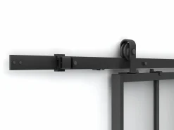 Vente-unique Puerta Corredera|Puerta corredera en aluminio y vidrio templado - Alt. 205 x Ancho 73 cm - WILDEN II