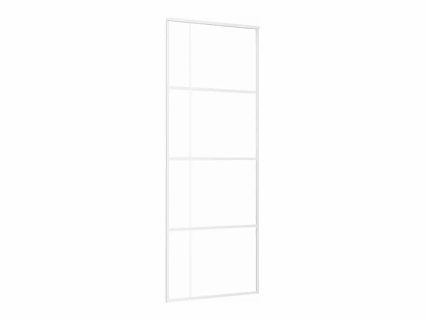 Puerta corredera ESG vidrio y aluminio blanca 76x205 cm ES156348^