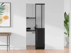 Vente-unique Puerta Corredera|Puerta corredera estilo taller en sistema de empotrado, cristal esmerilado, Alt. 205 x Ancho 83 cm, ARTISTO II