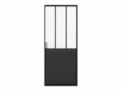Vente-unique Puerta Corredera|Puerta corredera estilo taller en sistema de empotrado, cristal esmerilado, Alt. 205 x Ancho 83 cm, ARTISTO II
