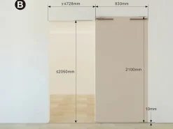 Vente-unique Puerta corredera invisible en aluminio y cristal templado traslúcido - 93 x 210 cm - TORIPA Negro Discount