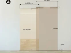 Vente-unique Puerta corredera invisible de madera y MDF - 93 x 210 cm - roble claro - BOCAZI Marru00f3n Sale