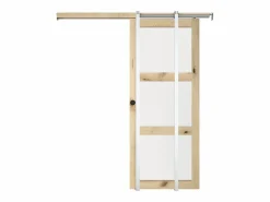 Puerta corredera sistema de empotrado con 3 ventanas, L63 cm, Vidrio esmerilado, ACOSTA II^Vente-unique Online