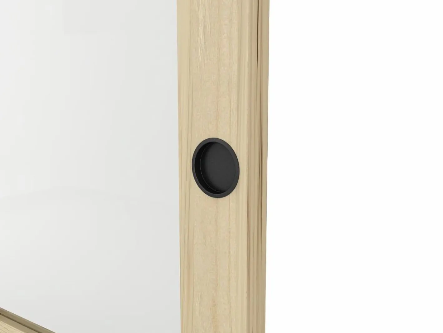 Vente-unique Puerta corredera sistema de empotrado con 3 ventanas, L73 cm, Vidrio templado, ACOSTA II Color natural claro New