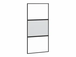 Puerta corredera vidrio templado y aluminio negra 102,5x205 cm ES420832 Negro Outlet