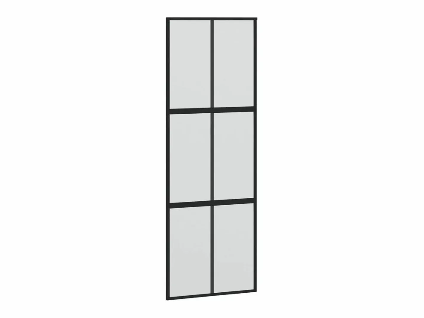 Puerta corredera vidrio templado y aluminio negra 76x205 cm ES289940 Negro Discount