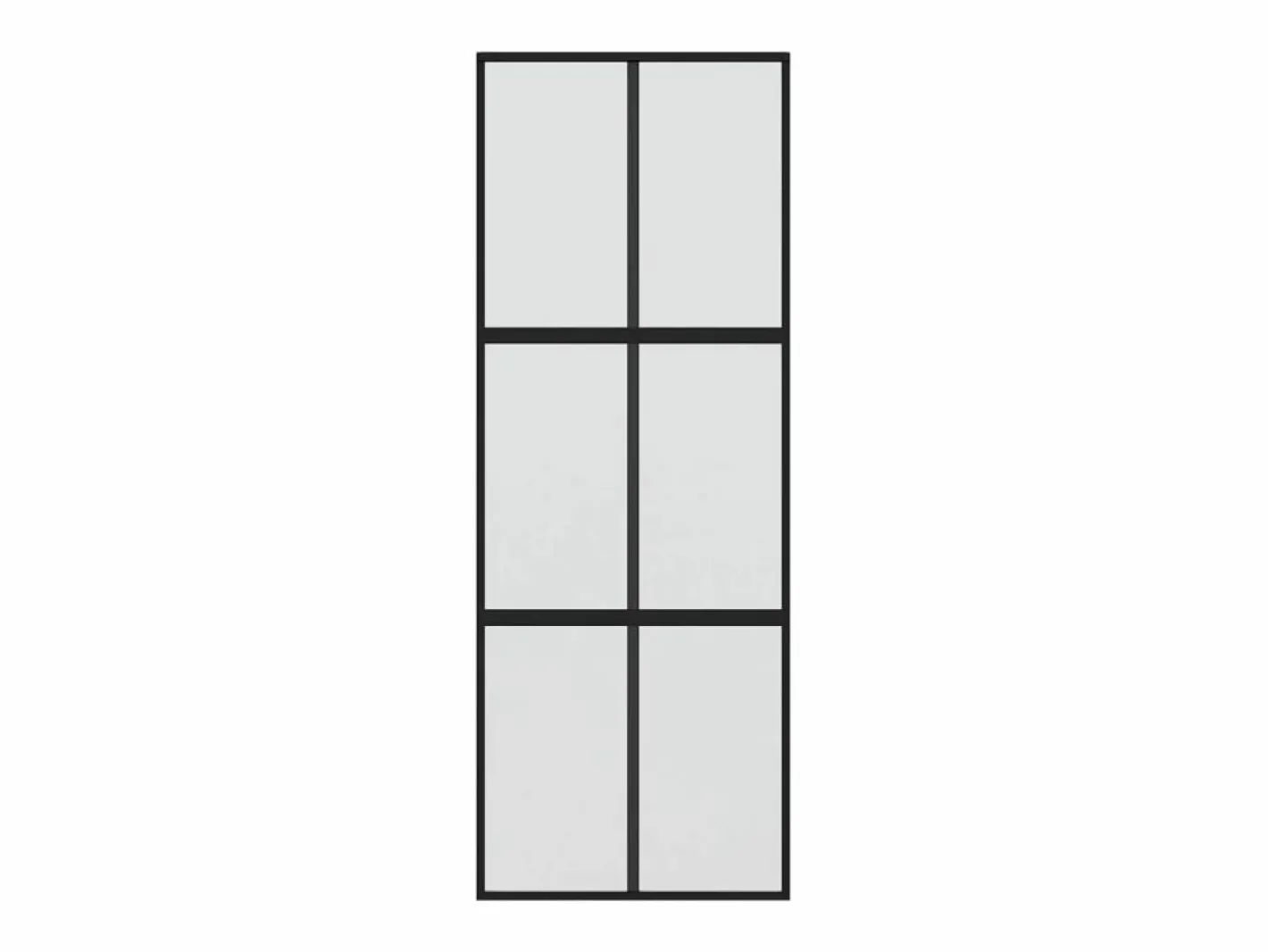 Puerta corredera vidrio templado y aluminio negra 76x205 cm ES289940 Negro Discount