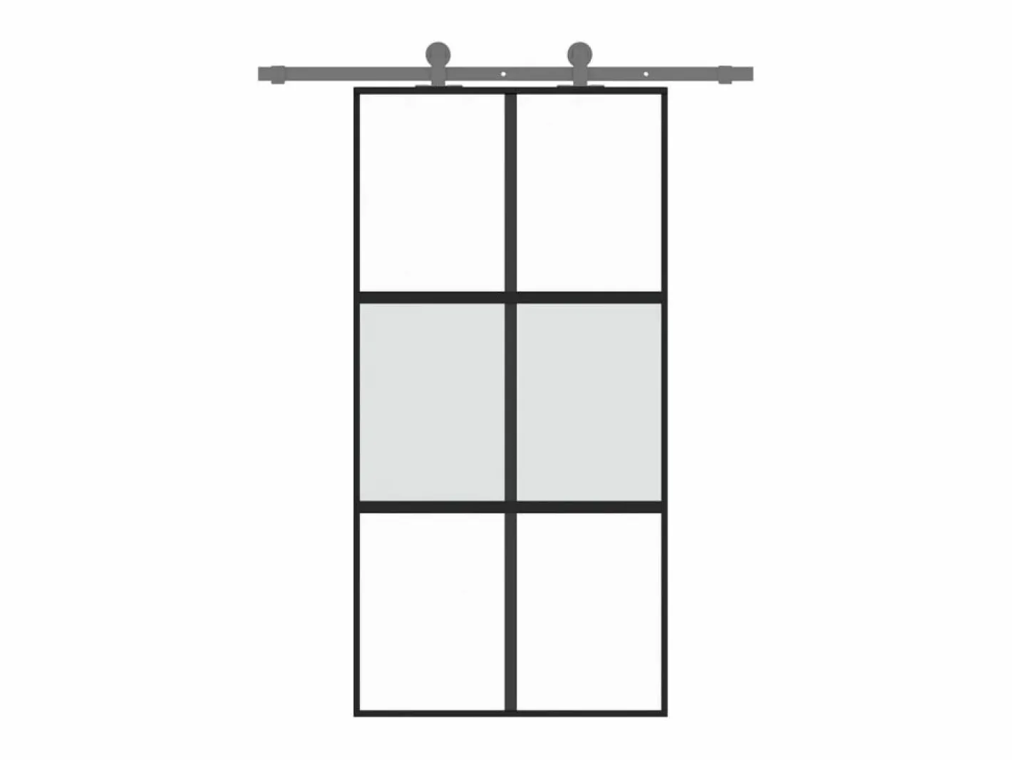 Puerta corredera vidrio templado y aluminio negra 102,5x205 cm ES354243^ Online