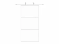 Puerta corredera vidrio templado y aluminio blanca 102,5x205 cm ES721821 Negro