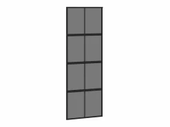 Puerta corredera vidrio templado y aluminio negra 76x205 cm ES948943 Negro Clearance