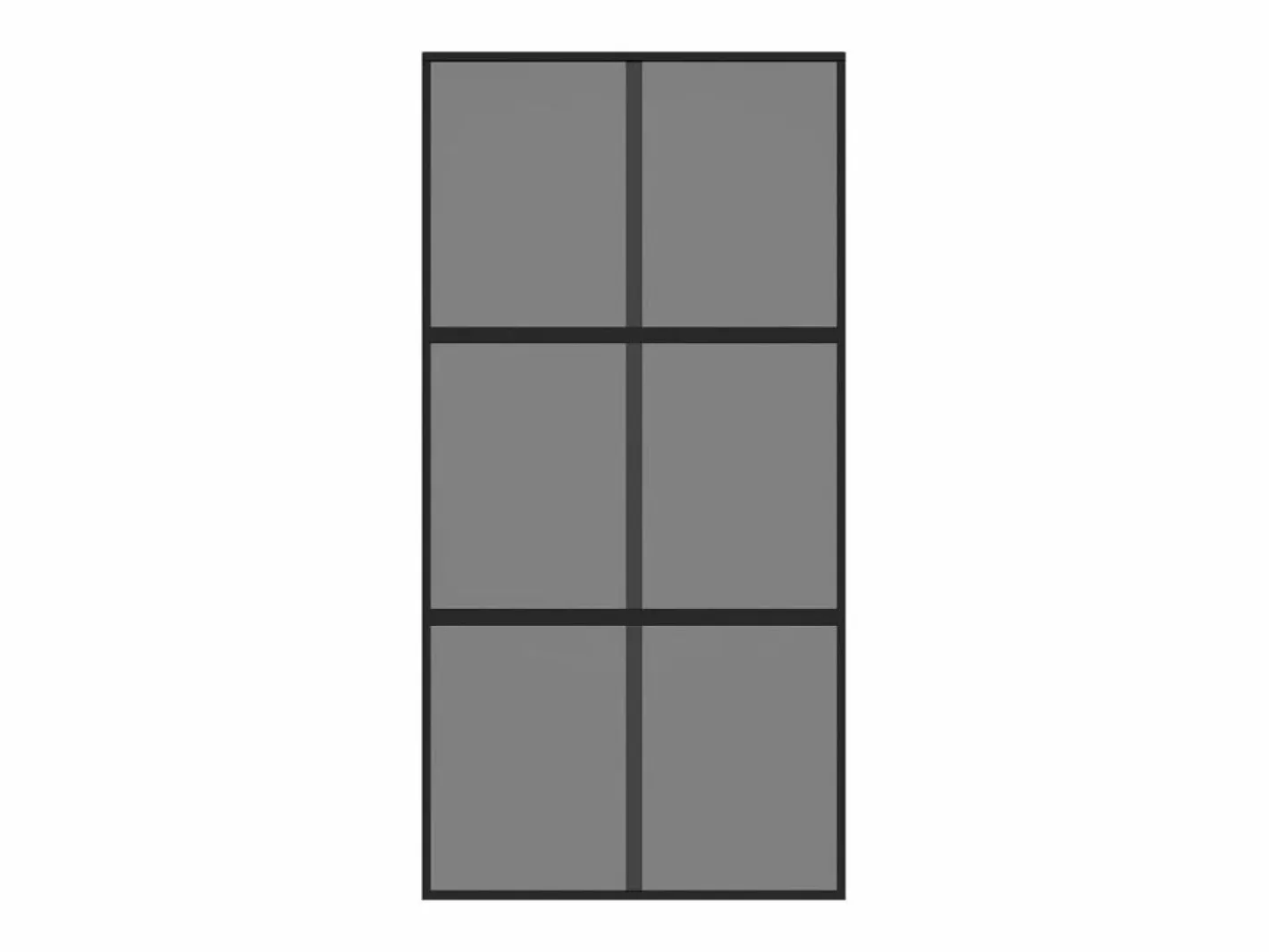 Puerta corredera vidrio templado y aluminio negra 102,5x205 cm ES535337^