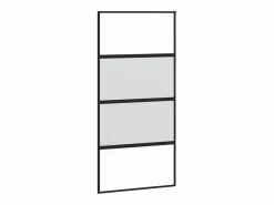 Puerta corredera vidrio templado y aluminio negra 102,5x205 cm ES270844 Negro Discount