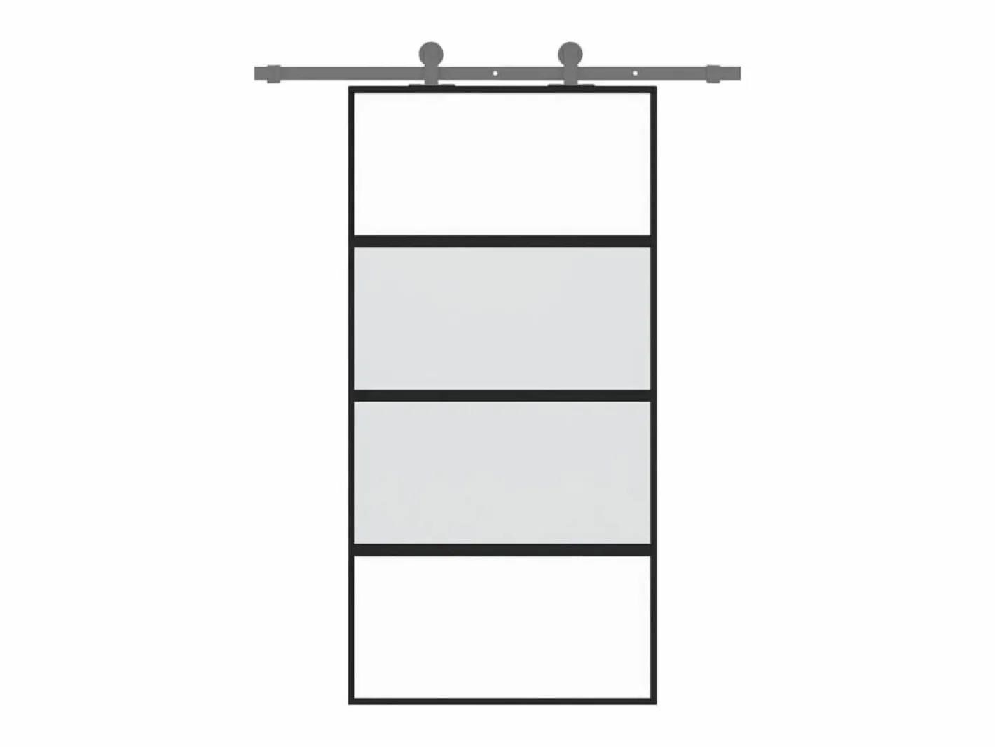 Puerta corredera vidrio templado y aluminio negra 102,5x205 cm ES270844 Negro Discount