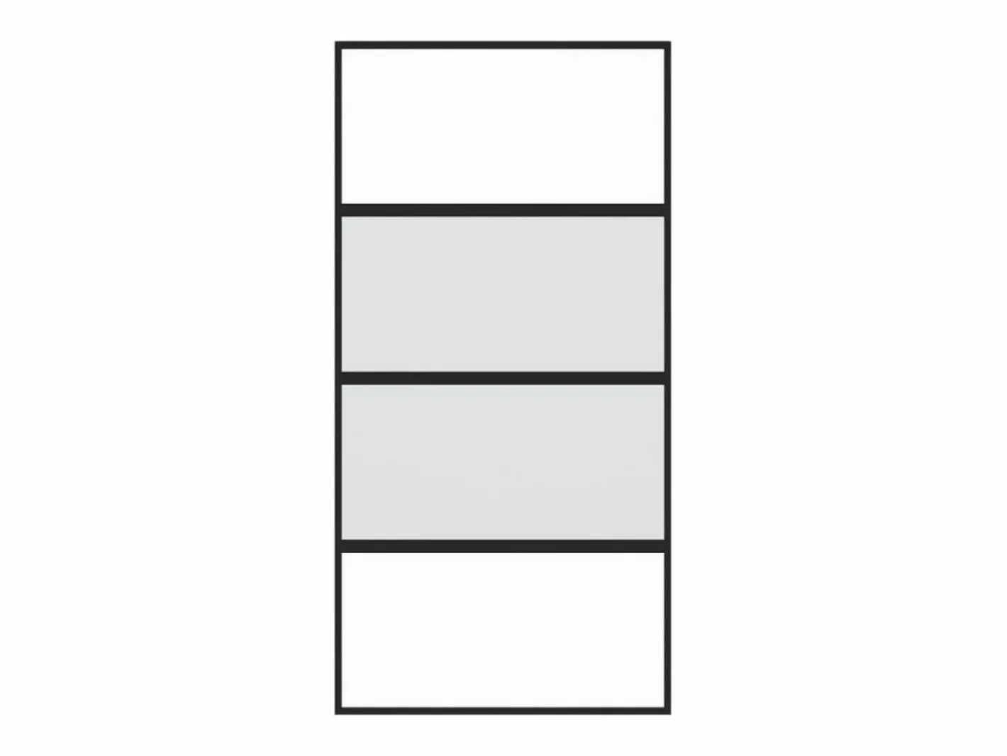 Puerta corredera vidrio templado y aluminio negra 102,5x205 cm ES270844 Negro Discount