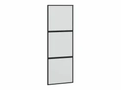 Puerta corredera vidrio templado y aluminio negra 76x205 cm ES881724 Negro Sale