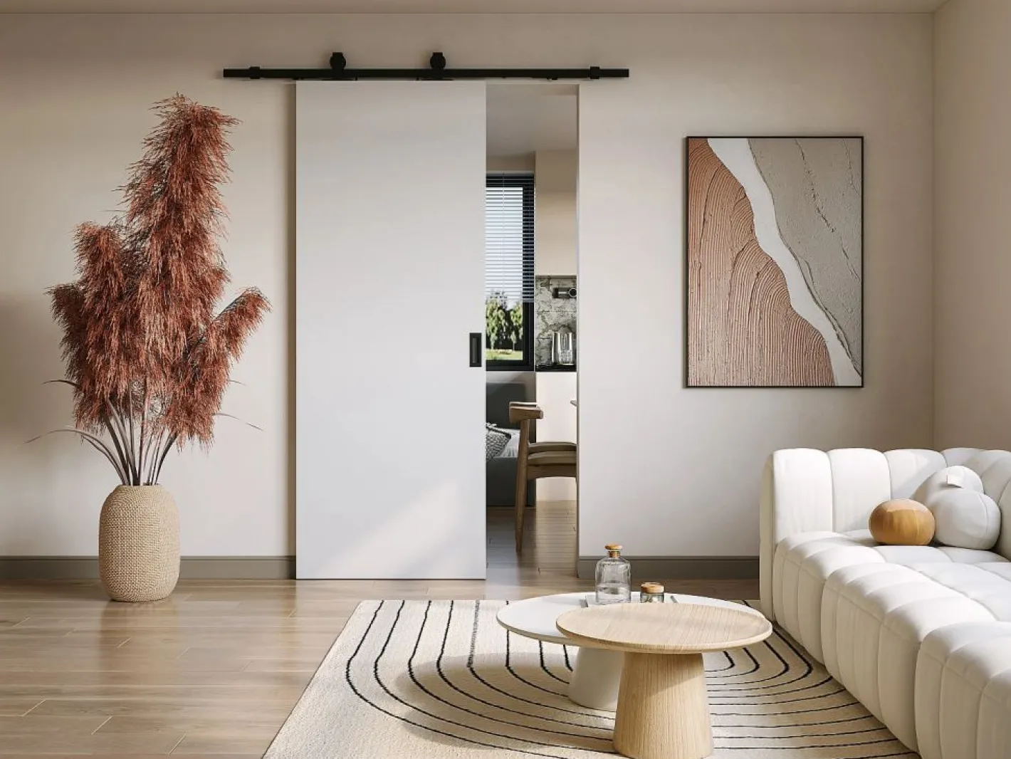 Puerta corredera vista - Alt. 205 x L83 cm MDF + PVC - VARIN II^Vente-unique Online