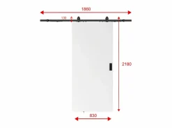 Puerta corredera vista - Alt. 205 x L83 cm MDF + PVC - VARIN II^Vente-unique Online