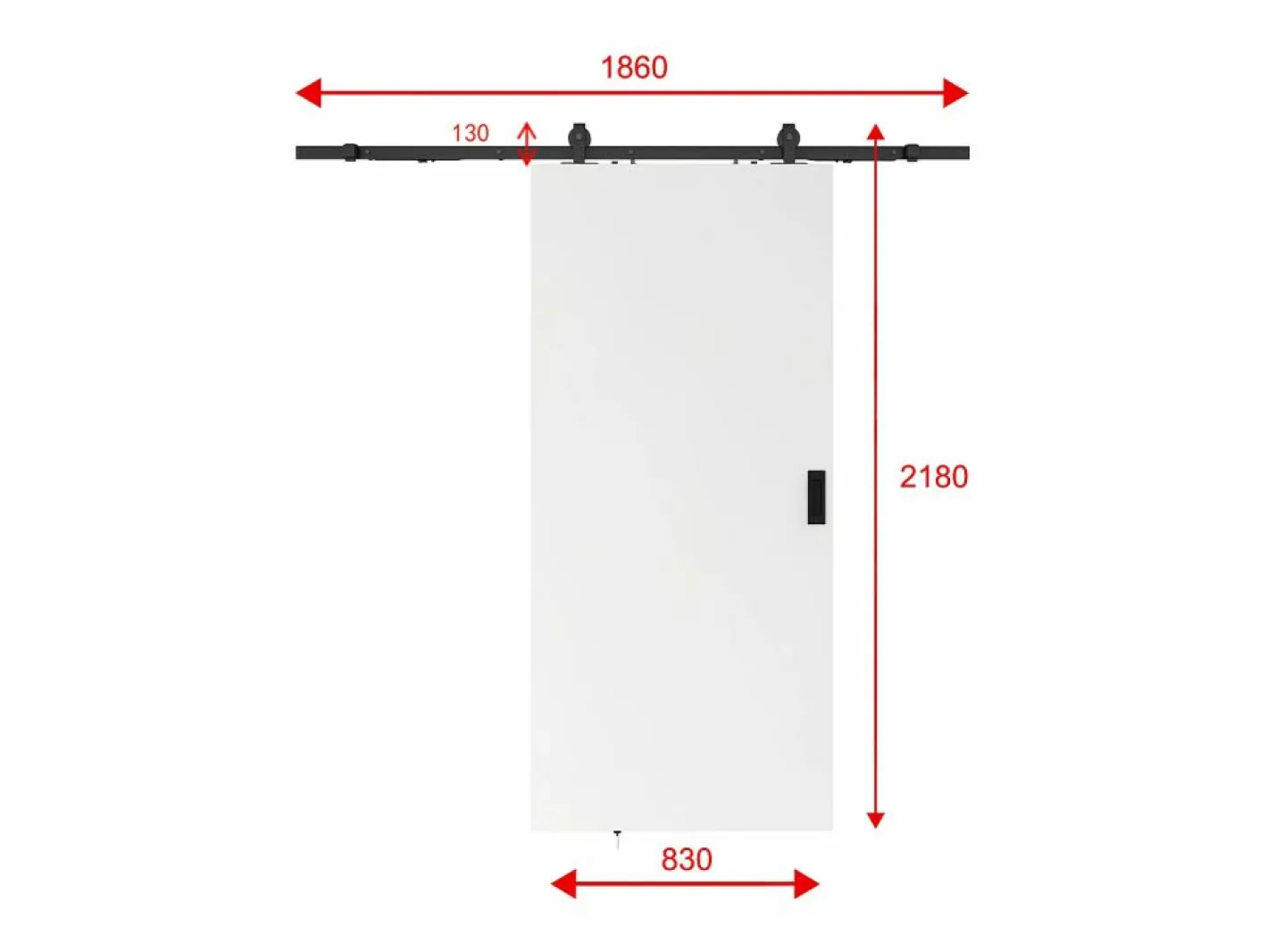 Puerta corredera vista - Alt. 205 x L83 cm MDF + PVC - VARIN II^Vente-unique Online