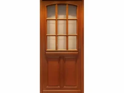 GD Menuiseries Puerta De Entrada|Puerta D Entrada Madera modelo Agatha acristalamiento transparente 215X80 Empujando Izquierda Cuota Tabla sin manilla