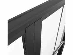 Vente-unique Puerta Con Marco|Puerta de doble hoja - aluminio, vidrio esmerilado - - 2 x Alt. 204 x L83 cm - SEROTO