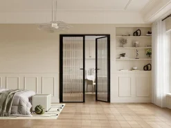 Puerta de dos hojas cristal templado - 2 x Alt. 204 x L93 cm - - LOXTON^Vente-unique Clearance