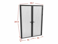 Puerta de dos hojas cristal templado - 2 x Alt. 204 x L93 cm - - LOXTON^Vente-unique Clearance
