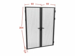Puerta de dos hojas cristal templado - 2 x Alt. 204 x L93 cm - - LOXTON^Vente-unique Clearance