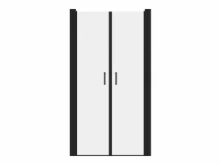 Shower & Design Puerta de ducha batiente mate, 90 x 195 x 1,92 cm, vidrio y metal, SARASOTA Negro Clearance