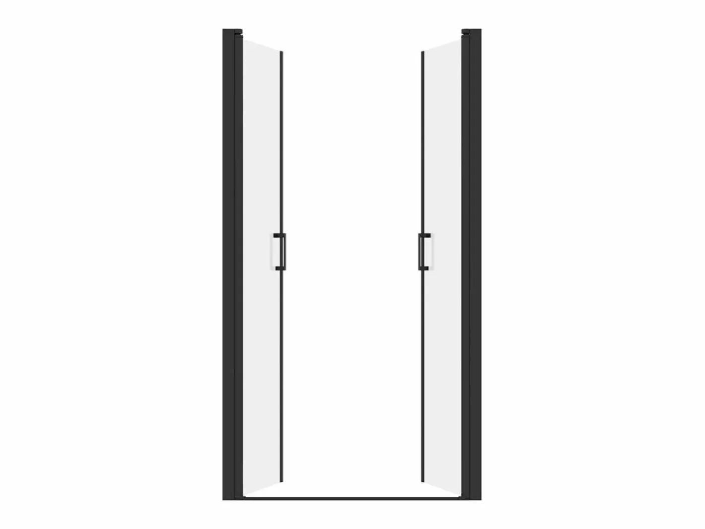 Shower & Design Puerta de ducha batiente mate, 90 x 195 x 1,92 cm, vidrio y metal, SARASOTA Negro Clearance
