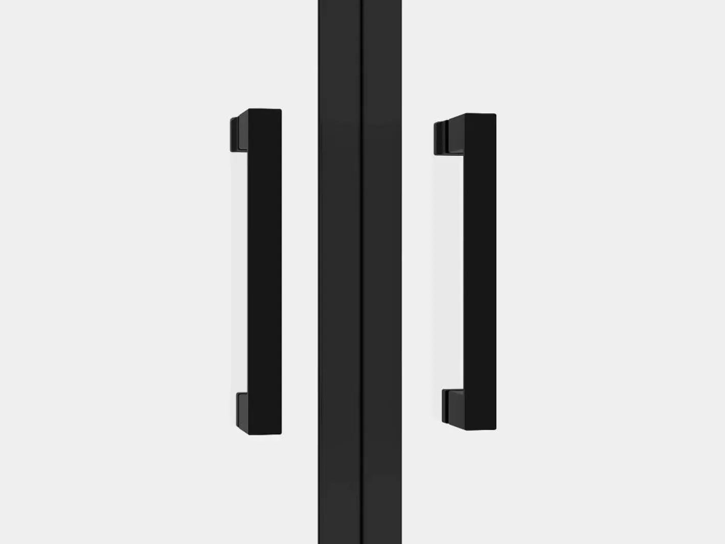 Shower & Design Puerta de ducha batiente mate, 90 x 195 x 1,92 cm, vidrio y metal, SARASOTA Negro Clearance