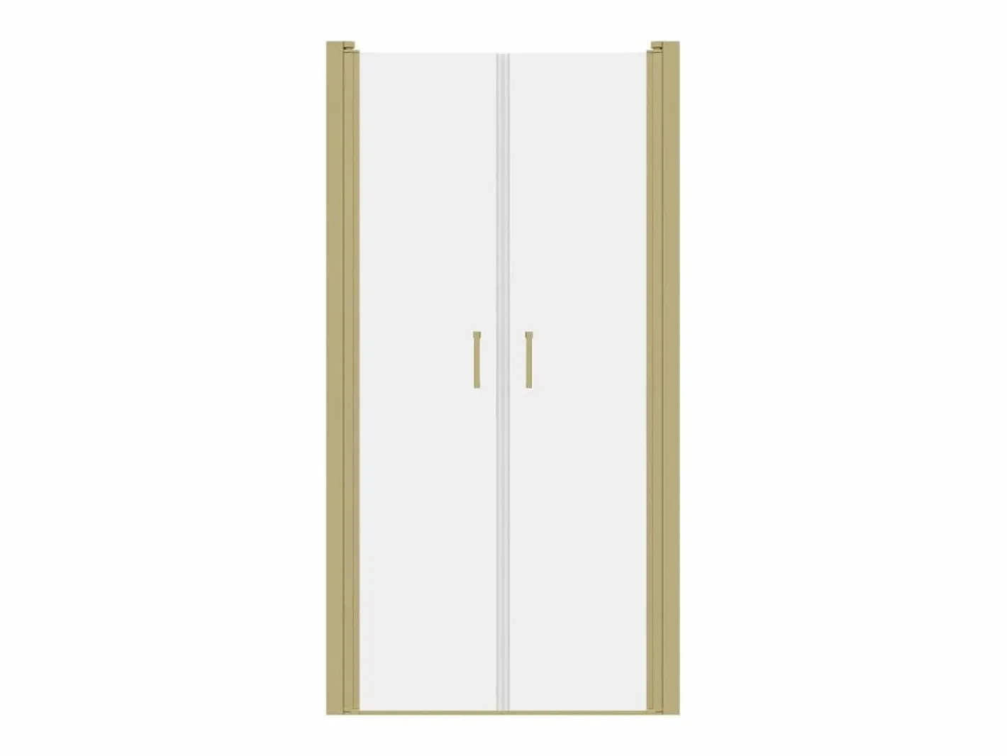 Puerta de ducha batiente dorada, 70 x 195 x 1,92 cm, vidrio y metal, SARASOTA^Shower & Design