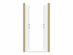 Puerta de ducha batiente dorada, 80 x 195 x 1,92 cm, vidrio y metal, SARASOTA^Shower & Design Online