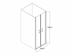 Puerta de ducha batiente mate, 80 x 195 x 1.92 cm, cristal y metal, SARASOTA^Shower & Design Online