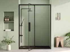 Puerta de ducha corredera mate estilo industrial - 140 x 195 cm - TORONI^Shower & Design Clearance