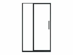 Shower & Design Puerta de ducha corredera mate estilo industrial, 120 x 195 cm, TORONI Negro
