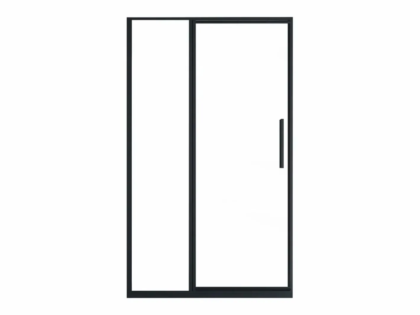 Shower & Design Puerta de ducha corredera mate estilo industrial, 120 x 195 cm, TORONI Negro