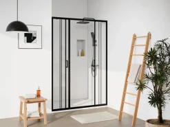 Puerta de ducha corredera doble de metal - Antical - 140 x 195 cm - BAVIODA^Shower & Design Best