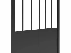 Puerta de ducha corredera mate estilo taller, 140 x 195 cm, URBANIK^Shower & Design